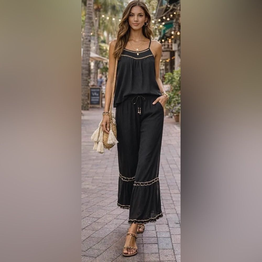 NKN Nekane Boho Coastal Tinku Top & Satiana Pants SET - Medium - $195 MSRP